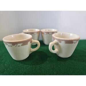 Set of 4 Syracuse China Nutmeg restaurant ware coffee cups date mark Feb. 1964